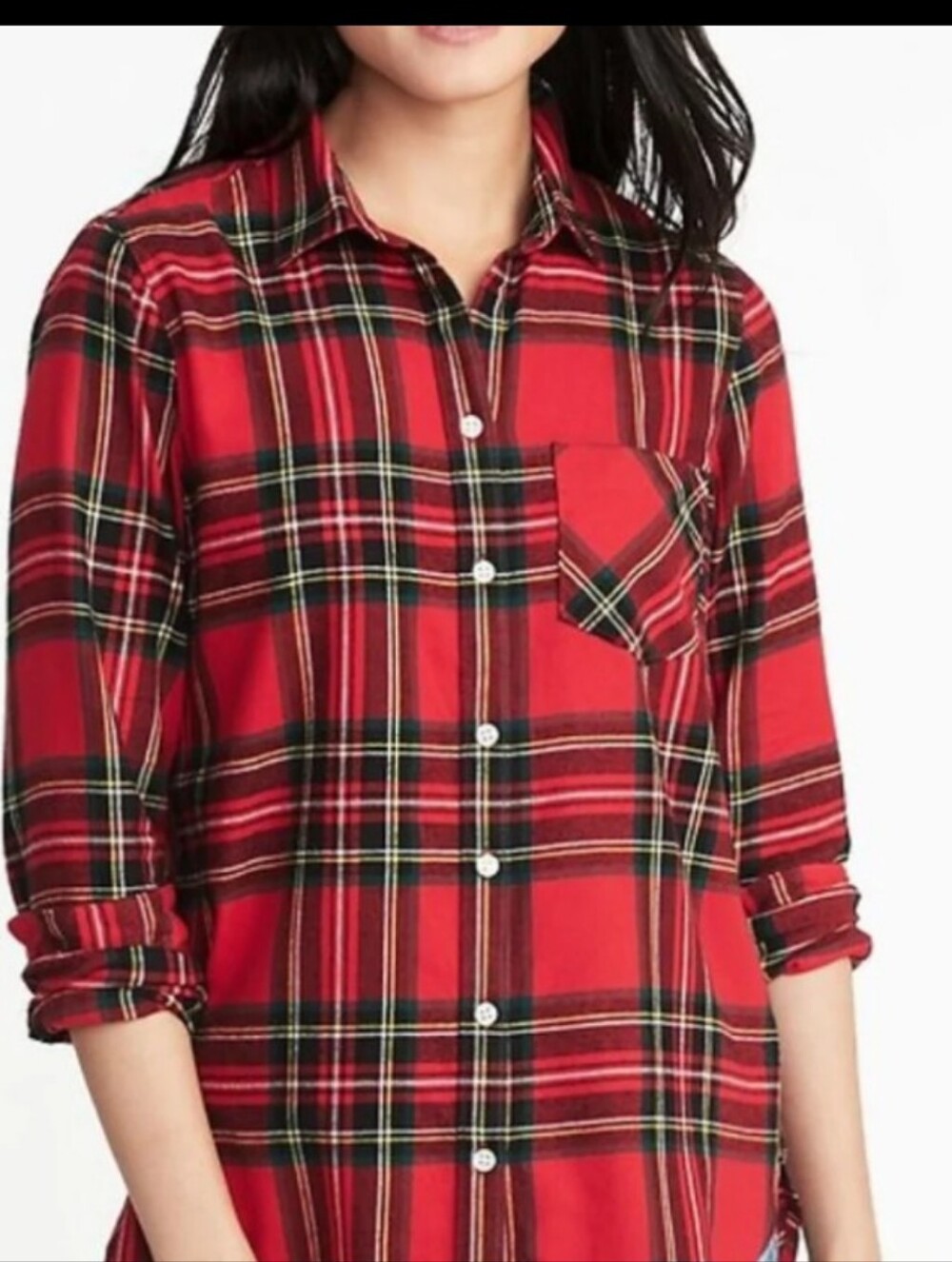 Old Navy Tartan plaid Flannel Top  Sz S